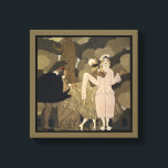 Vintage Art Deco, Surprise by George Barbier Canvas Print<br><div class="desc">Beautiful canvas art with a vintage illustration Art Deco design title Surprise by George Barbier. A masquerade party with fairy tale characters dressed in elegant costumes and wearing masks. Harlequinade is a British comic theatrical genre, pantomime with the characters Harlequin, who loves Columbine, Columbine's greedy father Pantaloon, a mischievous Clown,...</div>