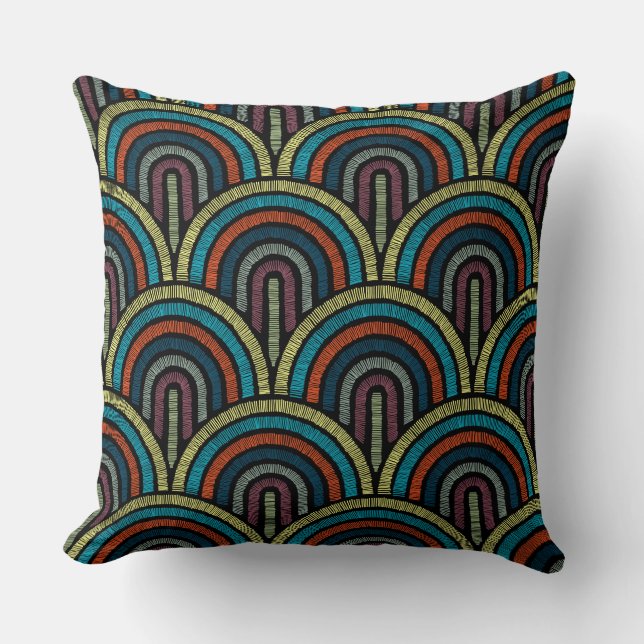 Vintage Art Deco Throw Pillow (Front)