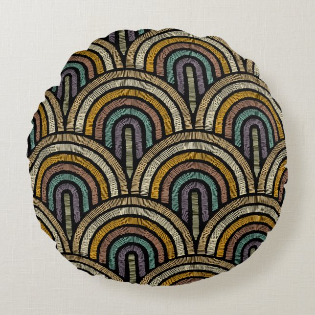 Vintage Art Deco Throw Pillow (Front)