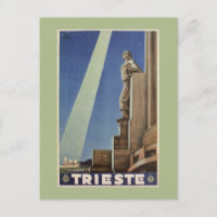Vintage Art Deco Trieste Italian travel poster