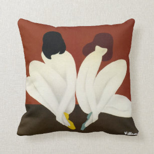 Vintage Art Deco Villemot/ Bally Lotus Cushion