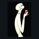 Vintage Art Deco ~ Villemot for Campari 1977 Poster<br><div class="desc">Striking black and white image of a woman delicately displaying a glass of Compari liquer in her elegant hand - an infusion of red with herbs and fruit in alcohol and water. The original art ad was created by Bernard Villemot for Compari, c. 1977. A perfect gift and memorabilia for...</div>