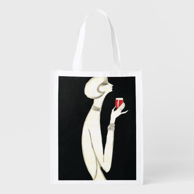 Vintage Art Deco ~ Villemot for Campari 1977 Reusable Grocery Bag (Front)