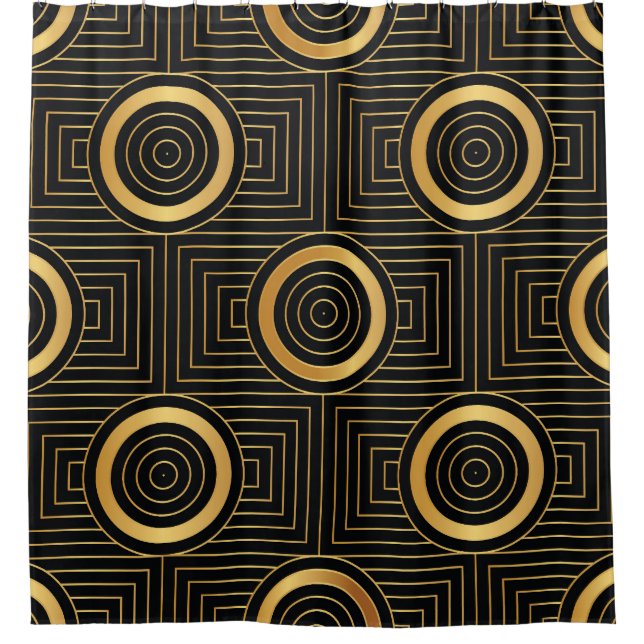 Vintage Art Deco Wallpaper Pattern Shower Curtain (Front)