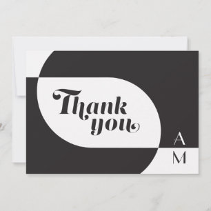 Vintage Art Deco Wedding Black White Thank You Car