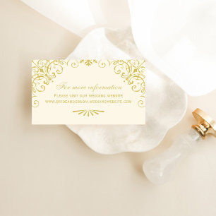 Vintage Art Deco Wedding Information Gold Enclosure Card