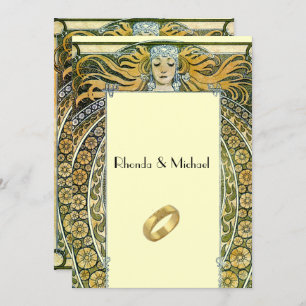Vintage Art Deco Wedding Invitation