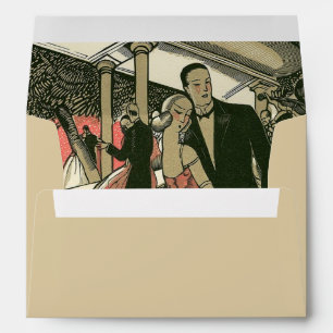 Vintage Art Deco Wedding, Newlyweds First Dance Envelope