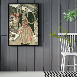 Vintage Art Deco Wedding, Newlyweds First Dance Poster