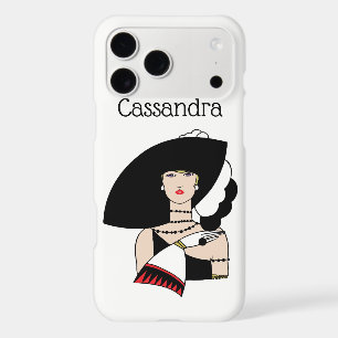 Vintage Art Deco Woman Wearing Hat Gloves Colour