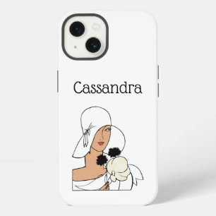 Vintage Art Deco Woman with Flowers Wearing Hat C iPhone 13 Case