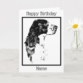 Vintage Art English Springer Spaniel Birthday Card