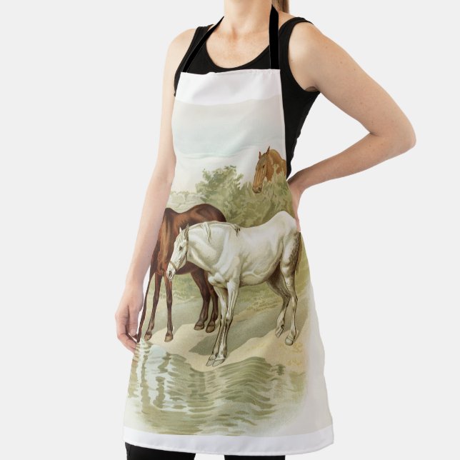 Vintage Art Farm Horses Apron (Insitu)