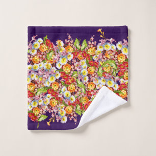 Vintage Art Floral Pattern Spring Flowers Primrose Wash Cloth