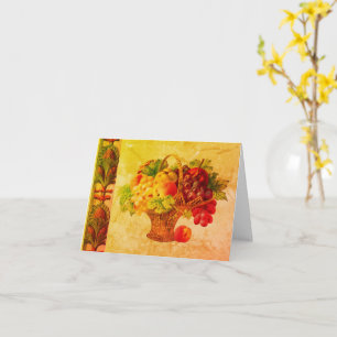 Vintage Art Fruit Basket Blank Note Card