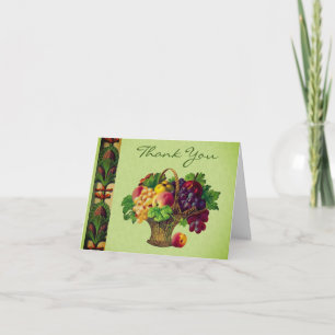 Vintage Art Fruit Basket Thank You Card