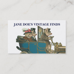 Vintage Art Funny Pigs Customisable 2-sided Business Card