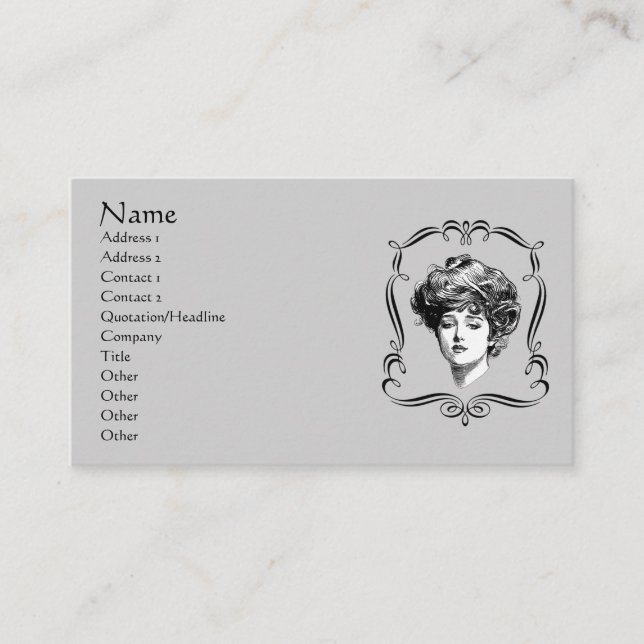 Vintage Art Gibson Girl Business Card (Front)