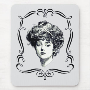 Vintage Art Gibson Girl Mouse Pad