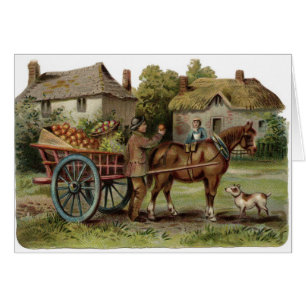Vintage Art - Horse-Drawn Apple Cart,