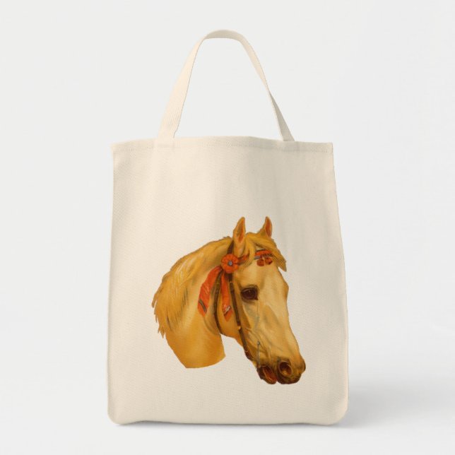 Vintage Art Horse Head Animal Tote Bag (Front)