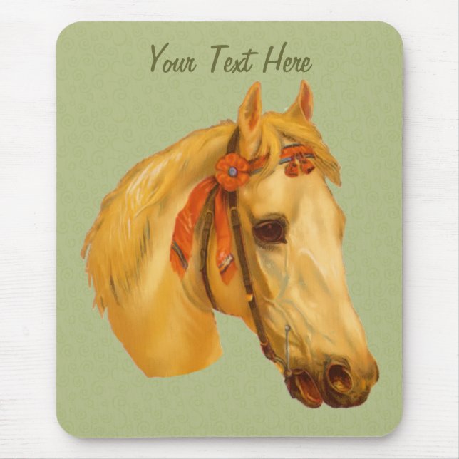 Vintage Art Horse Head Drawing Mousepad (Front)