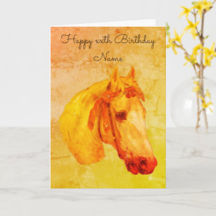 Vintage Art Horse Head Personalised Birthday  Card