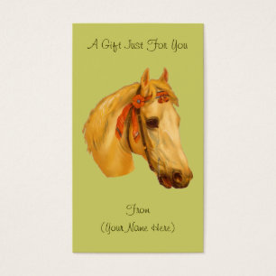 Vintage Art Horse Head Personalised Gift Card Tag