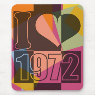 Vintage Art - I love (heart) 1972 - Mousepads