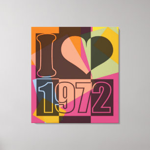 Vintage Art - I love (heart) 1972 - Wrapped Canvas