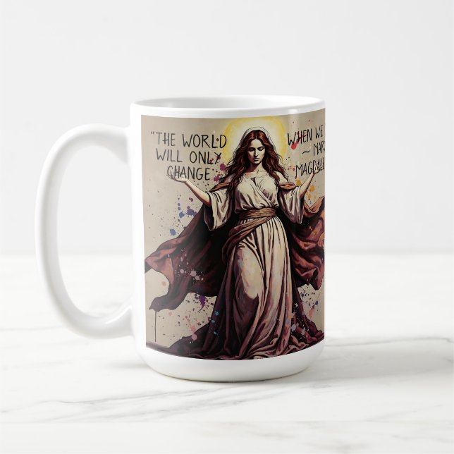 Vintage Art Mary Magdalene Quote  Coffee Mug (Left)