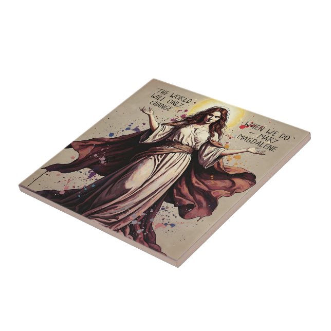 Vintage Art Mary Magdalene Quote  Tile (Side)