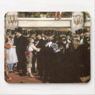 Vintage Art, Masked Ball at the Opera by Manet Mouse Pad