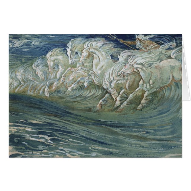 Vintage Art - Neptune's Horses, (Front Horizontal)