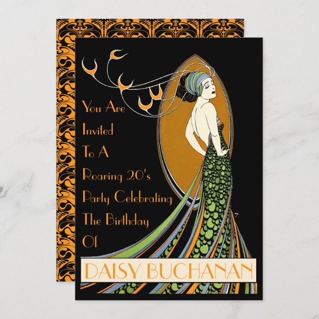 Vintage Art Nouveau 1920's Invitation (Front/Back)