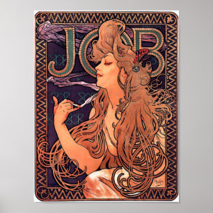 Vintage Art Nouveau Advertising Job 1896 Mucha Poster