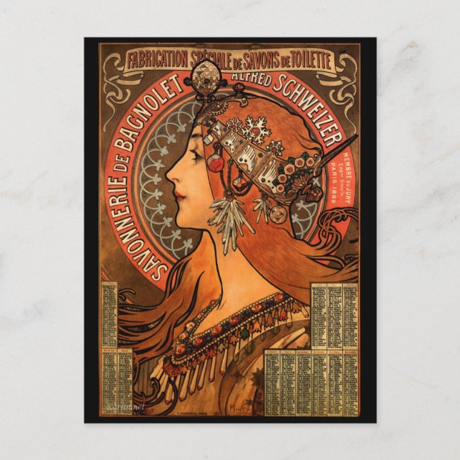 Vintage Art Nouveau Advertising Postcard (Front)