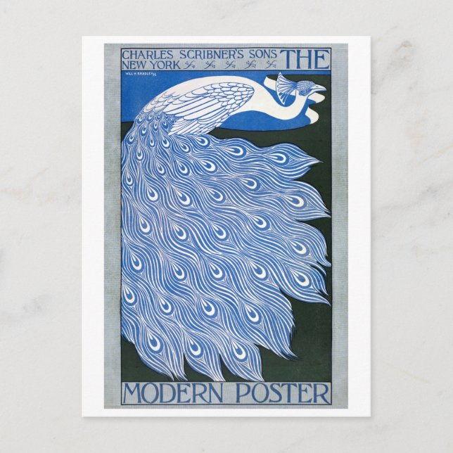Vintage Art Nouveau Advertising Poster - Peacock Postcard (Front)