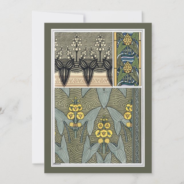 Vintage Art Nouveau Arrowhead Garden Flowers (Front)