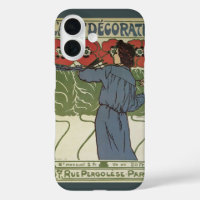 Vintage Art Nouveau, Artist Painting Poppy Flowers