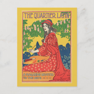 Vintage art nouveau arts magazine ad postcard