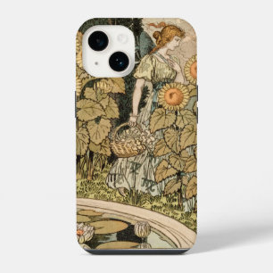 Vintage Art Nouveau August Sunflower Garden Art iPhone 14 Case