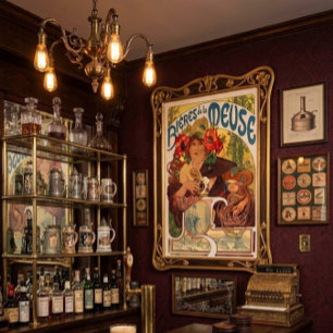 Vintage Art Nouveau Beer Ad by Alphonse Mucha Poster