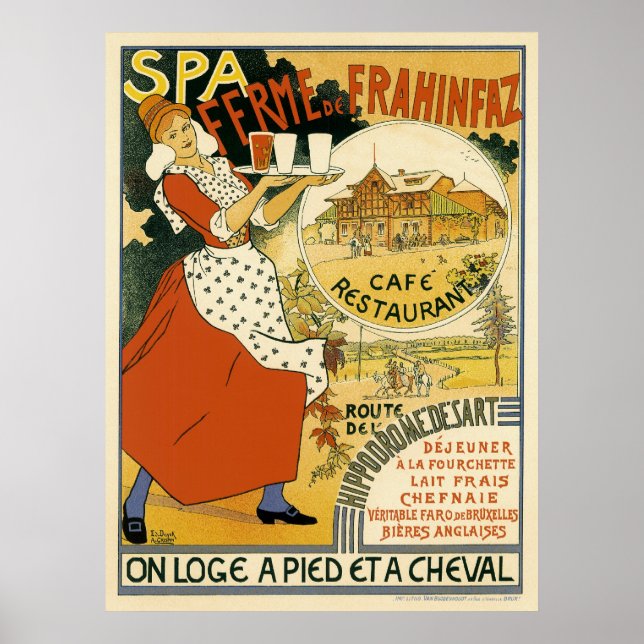 Vintage Art Nouveau, Beer Bar Restaurant and Cafe Poster (Front)