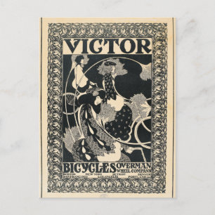 Vintage Art Nouveau Bicycle Advertisement Art Postcard