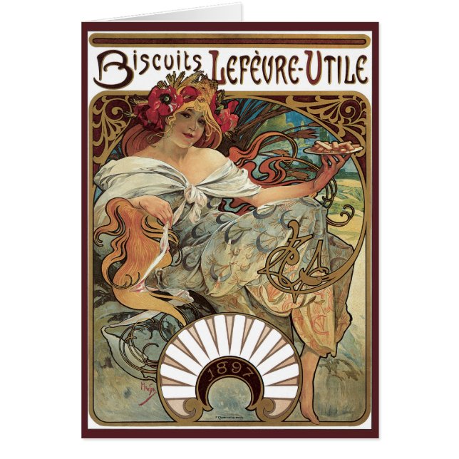Vintage Art Nouveau, Biscuits by Alphonse Mucha (Front)