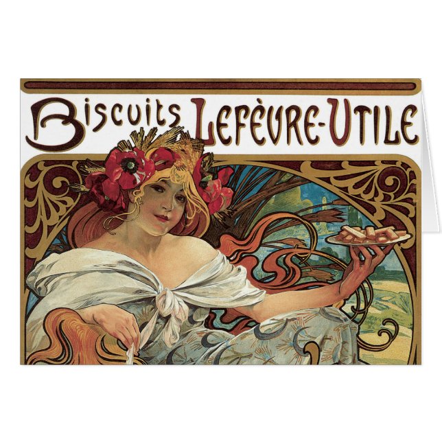 Vintage Art Nouveau, Biscuits by Alphonse Mucha (Front Horizontal)