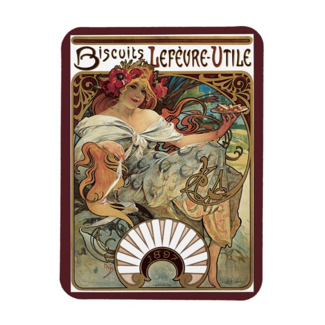 Vintage Art Nouveau, Biscuits by Alphonse Mucha Magnet (Vertical)