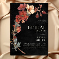 Vintage Art Nouveau Black Floral Bridal Shower