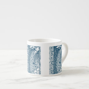 Vintage Art Nouveau Blue Peacock Espresso Cup